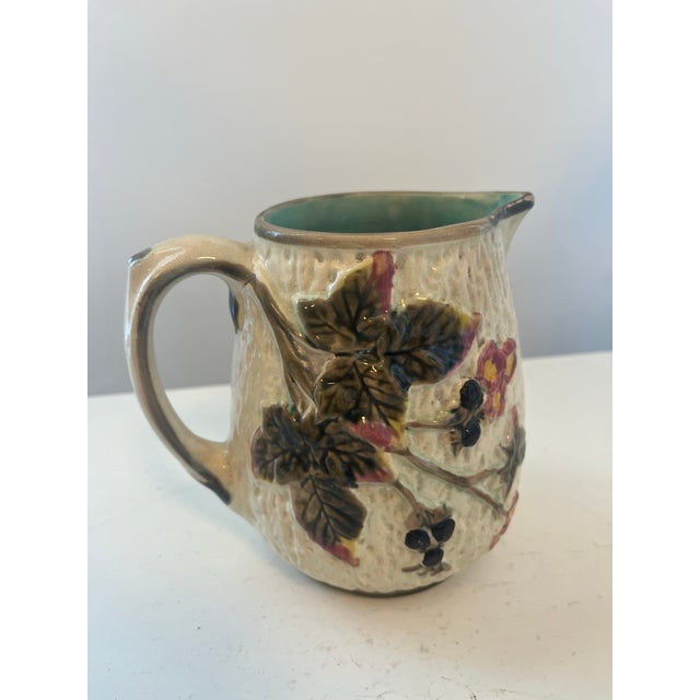 Victorian Majolica ceramic creamer or pitcher