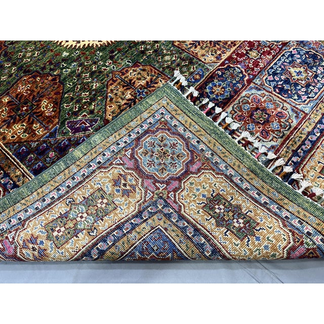 Green Mamluk Natural Dye Wool Rug, 5'2" X 6'11" For Sale - Image 15 of 15