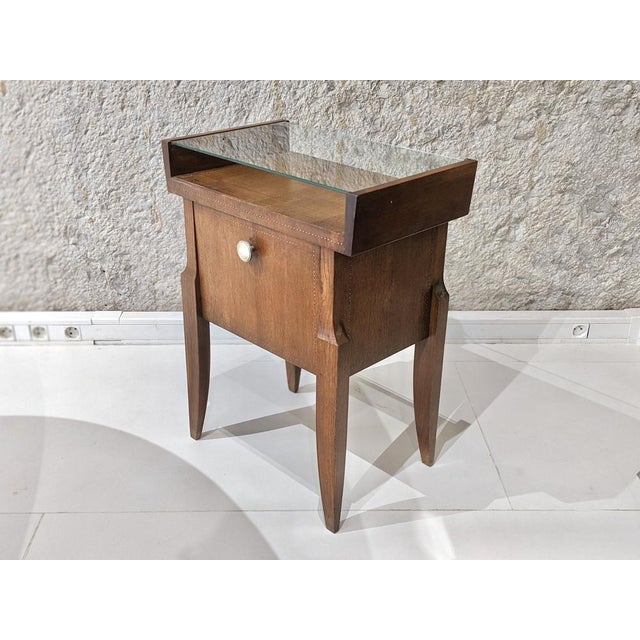 Walnut Bedside Table by André Sornay For Sale - Image 6 of 14
