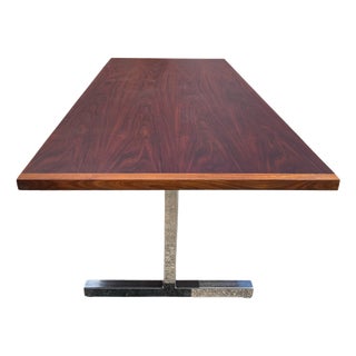 Mid-Century Danish Dining Table with Chrome Legs by Jens Risom For Sale