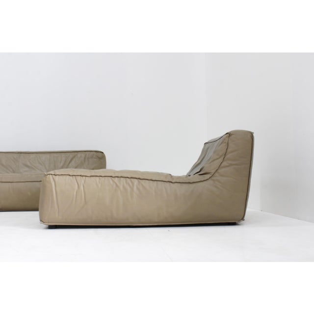 Animal Skin Vintage Modular Green Leather Sofa by Verzelloni, Italy, 1990s, Set of 2 For Sale - Image 7 of 15