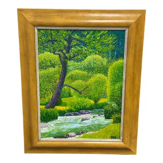 Circa 1997 Zwettl River at Syrafeld Painting by Peter Apolonius Etzer For Sale