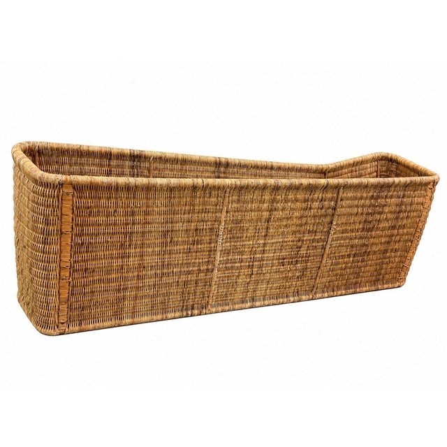 Chestnut Sculptural Woven Rattan Chaise Lounge, Italy 1960 For Sale - Image 8 of 10