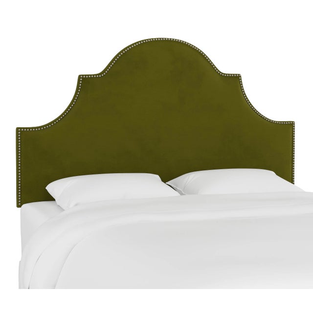 Halsted Headboard in Apple Green Classic Velvet, California King For Sale In Chicago - Image 6 of 6
