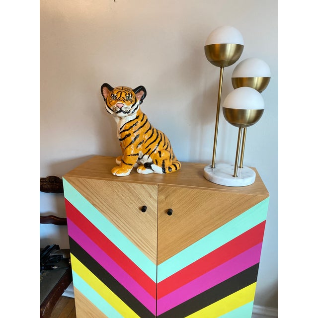 1976 Hollywood Regency Ceramic Studio Artist Signed Tiger Sculpture Figure For Sale - Image 10 of 13
