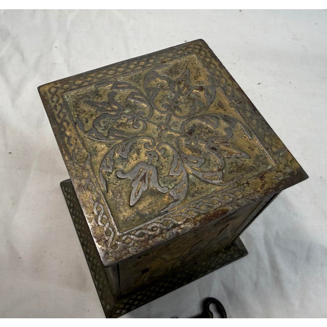 Rare Antique Kyser & Rex Arabian 1882 Cast Iron Still Bank Safe Relief Detail For Sale - Image 4 of 12