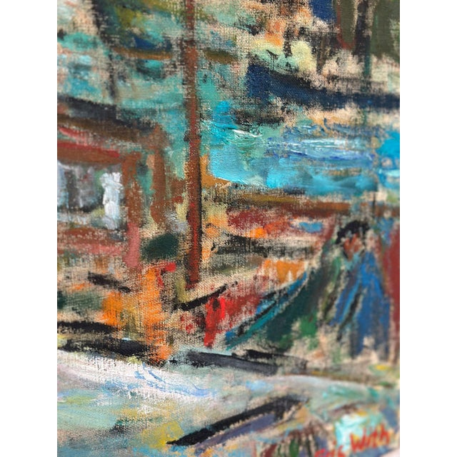 Eric With, Port of Gothenburg, 1960s, Oil on Canvas, Framed For Sale - Image 5 of 18