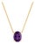 Amethyst Solitaire Oval Necklace, February Birthstone Jewelry, Purple Gemstone Necklace For Sale