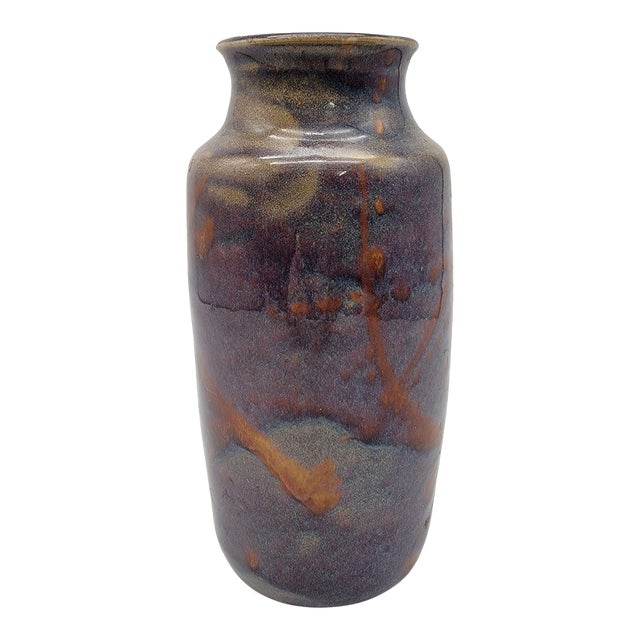 Vintage Jean Mann Signed Art Pottery Vase For Sale