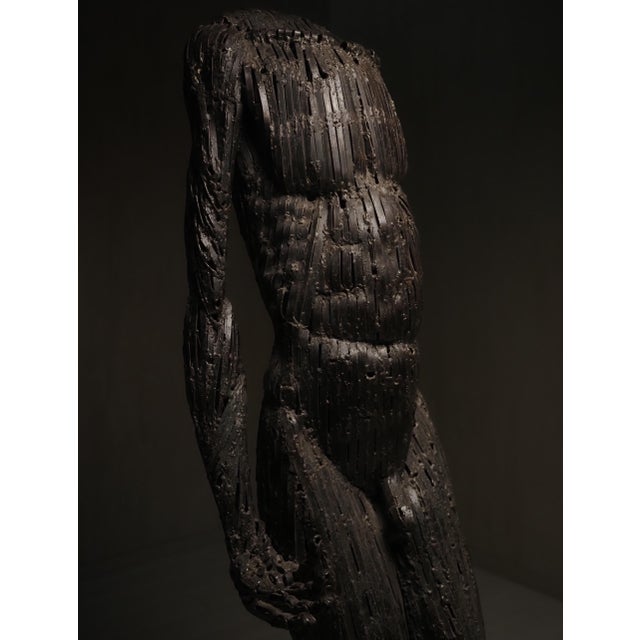1980s Sculpture of a Male Nude, 1986, Metal For Sale - Image 5 of 16