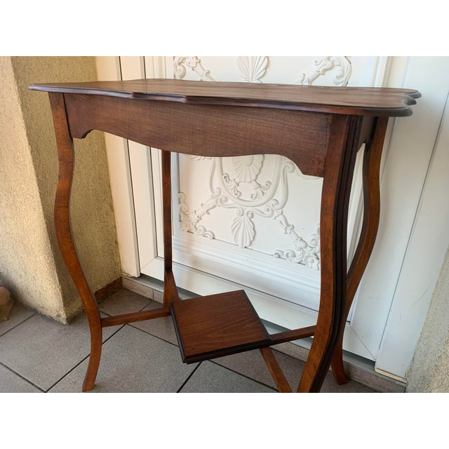 Art Nouveau Style Side Table with Shelf in Ash Wood, 1940s For Sale - Image 11 of 18