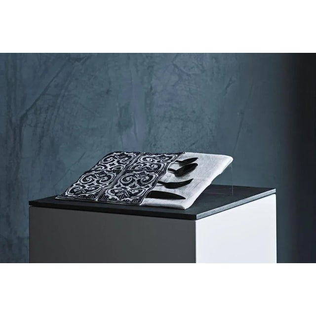 Contemporary Ainu Collection Hand Embroidered Linen Napkins by Soshiro, 2020, Set of 2 For Sale - Image 3 of 8