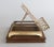 English Vintage English Oak & Brass Tabletop Lectern Folding Book Stand Easel For Sale - Image 3 of 8