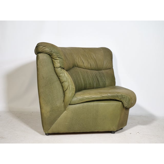 Vintage Modular Leather Sofa, 1970s, Set of 5 For Sale - Image 6 of 18