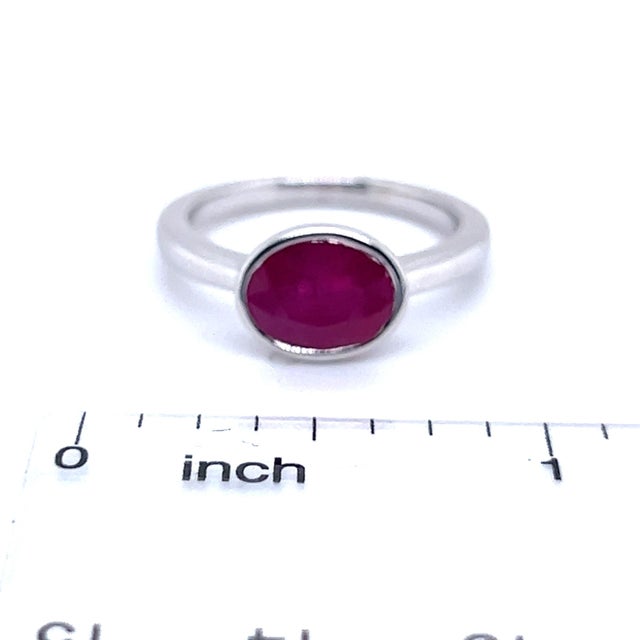Natural Ruby Ring 6.5 14k White Gold 2.38 TCW Certified For Sale - Image 15 of 16