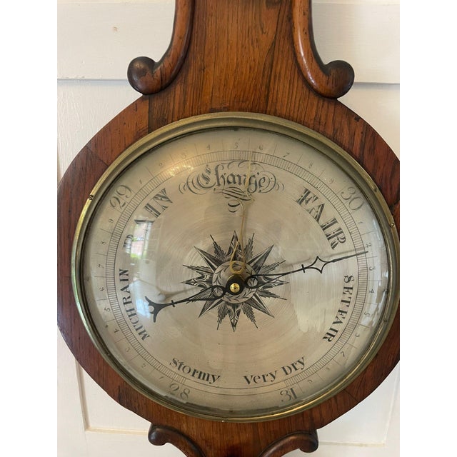 Large Rosewood Banjo Barometer, 1860s For Sale - Image 3 of 7