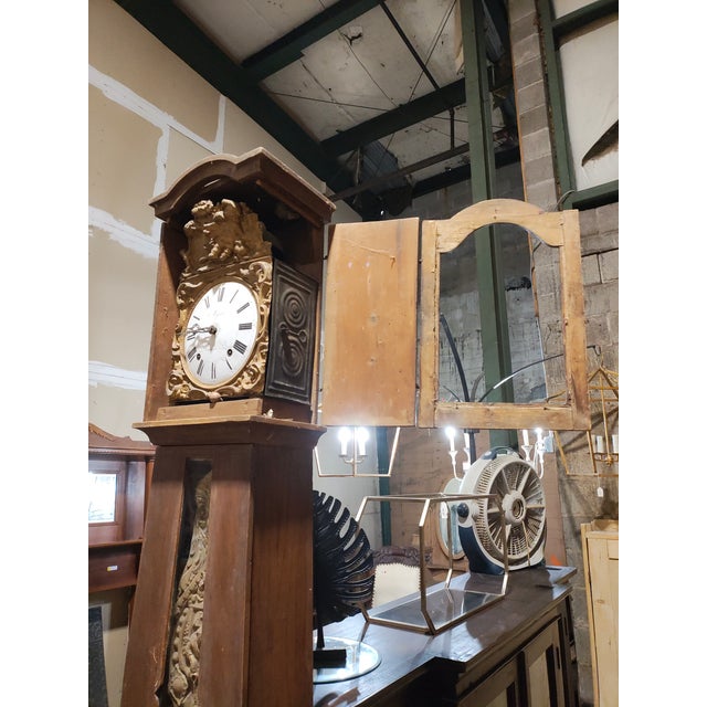 Antique French Provincial Comtoise Longcase Clock Signed “Migeat À St Germain Du Bois For Sale In New Orleans - Image 6 of 12