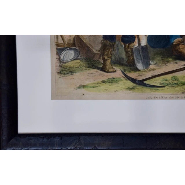 Mid 19th Century "California Gold Diggers": A 19th C. Hand-Colored Woodcut Gold Rush Scene, 1856 For Sale - Image 5 of 5