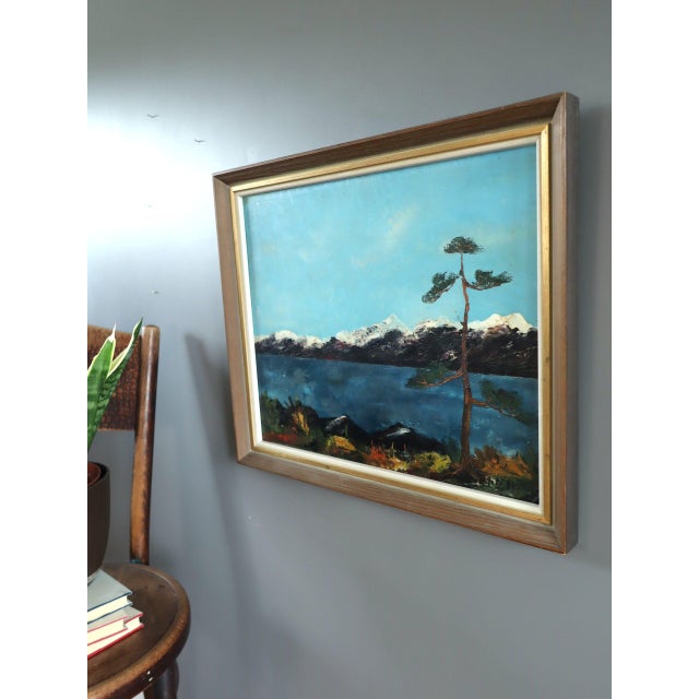 Mid 20th Century Mid-Century Modern 'The Last Pine' Swedish Expressive Landscape Oil Painting, Framed For Sale - Image 5 of 11