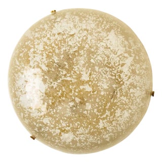 Vintage Round Snowflake Glass Flush Mount, Germany, 1970 For Sale