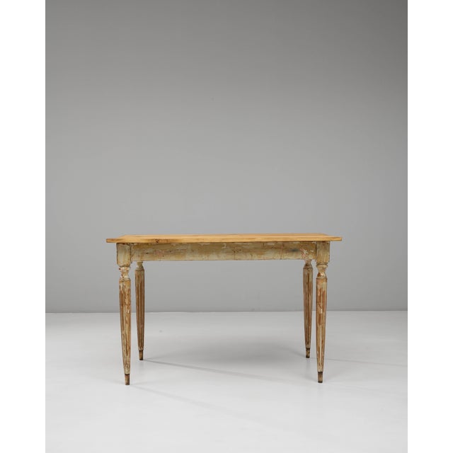 20th Century French Gustavian Wood Patinated Side Table For Sale - Image 16 of 18