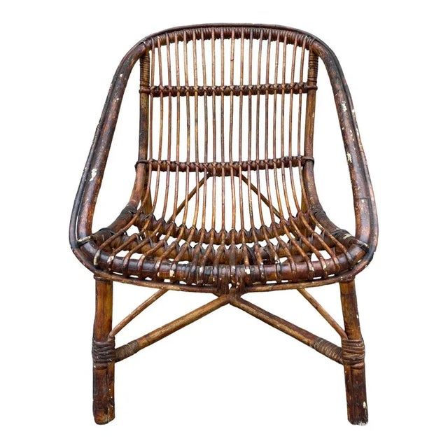 Rattan Armchairs, 1950s, Set of 5 For Sale - Image 4 of 11