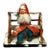 Antique German Santa Tomte Nisse Christmas Folk Art Figure on Bench, C. 1930s–40s For Sale