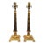 Vintage Hollywood Regency Style Gold Leaf Column Candlestick Lamps- A Pair For Sale