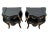 Vintage Pair French Nightstand Tables Two Drawers Black Lacquer Marble, Ormolu For Sale - Image 11 of 12