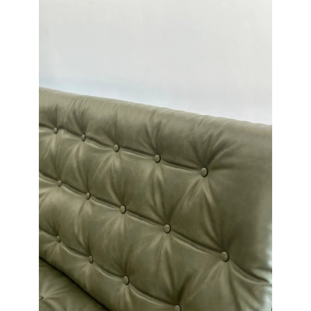 W108 D37 H35 SW96 SD23 SH17 AH21 Our take on a Safari Sling Style Sofa. Unit features solid interior framing in Alder,...