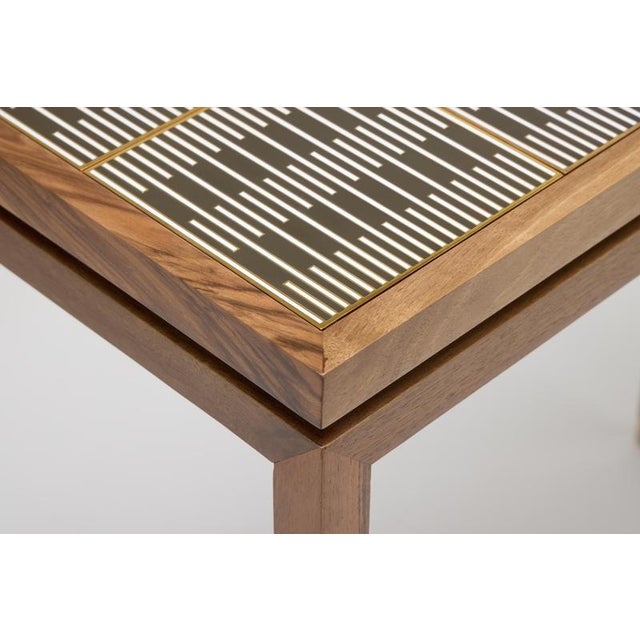 Unique Custom LALA Solid Walnut Structure and Bronze Metal Details Console By Reda Amalou Design Dimensions: 80 x 34.4 x H...