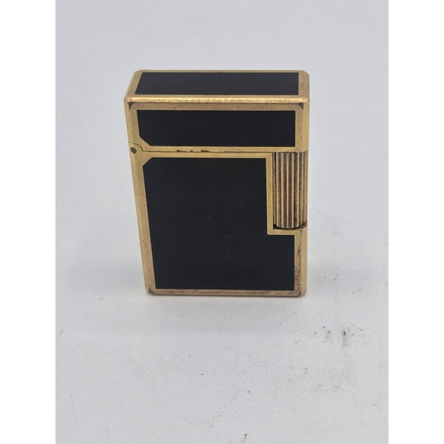Vintage Line 1 Lighter in Black Chinese Lacquer and Gold Plated from S.T. Dupont, 1970s For Sale - Image 10 of 10