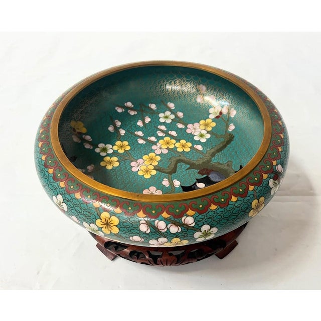 Asian Cloisonné Enamel Cup with Bouquet of Hardstone Flowers For Sale - Image 17 of 18