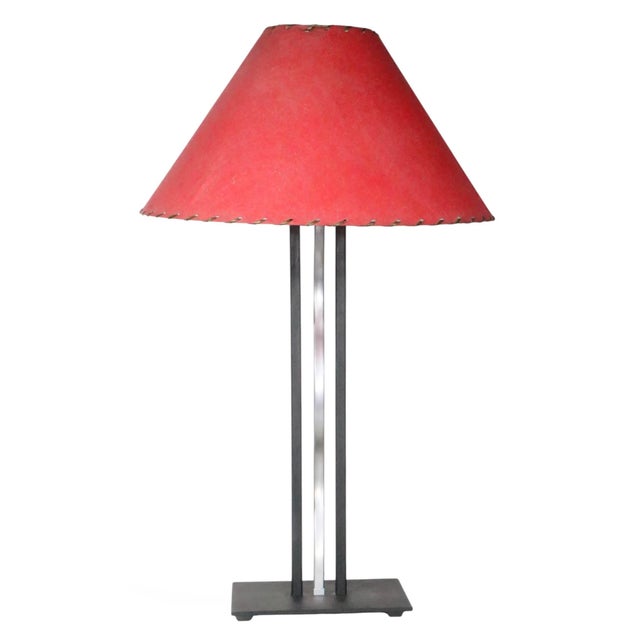 Metal Wave Form Post Modern Memphis Style Table Lamp C. 1980's For Sale - Image 12 of 12