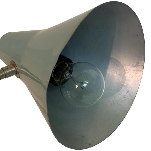 Black Vintage Black Gooseneck Desk Lamp with Blue-Grey Shade, 1970s For Sale - Image 8 of 11