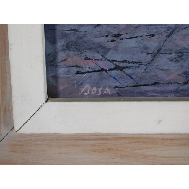 Louis Bosa (1905-1981) Untitled Signed Oil Painting Cafe Scene For Sale - Image 11 of 13