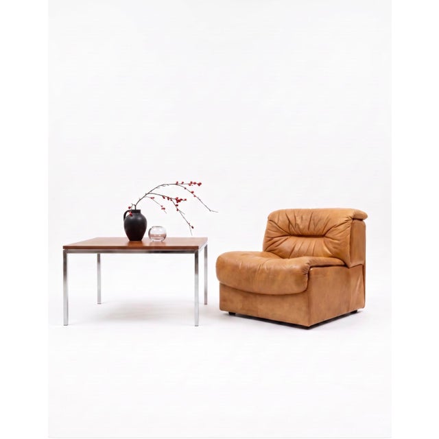 Mid-Century Modern Coffee Table with Floating Top in Walnut and Chrome-Plated Square Steel Frame, 1960s For Sale - Image 15 of 16