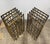 Pierre Cardin Sculptural Chrome and Brass plated Grid Table Bases. Both bases are adjustable and can form a square to...