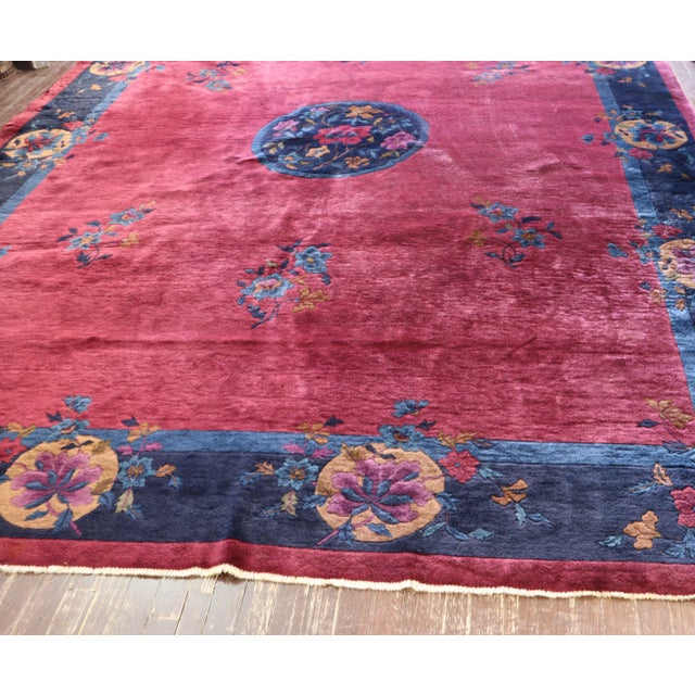 Early 20th Century Antique Art Deco Chinese Rug 8'11" X 1'7" For Sale - Image 5 of 13