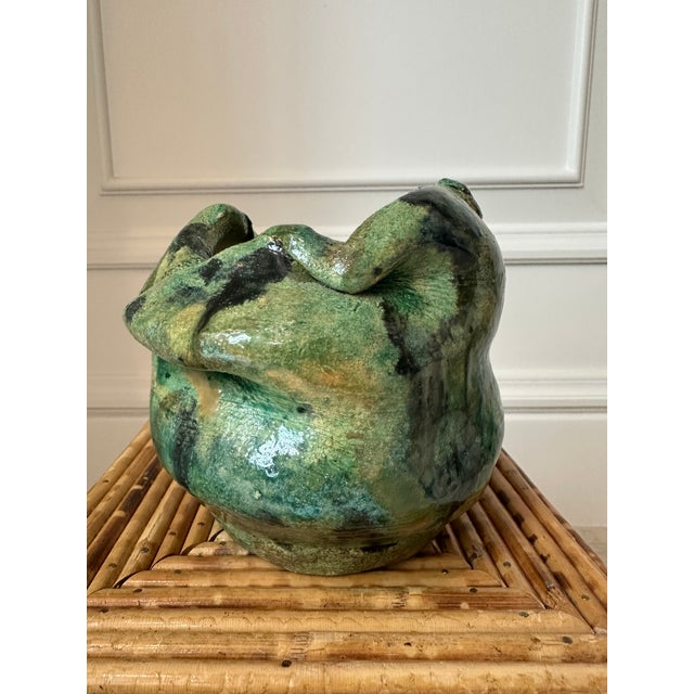 Vintage Handmade Green Chunky Brutalist Vase /Vessel For Sale - Image 12 of 12