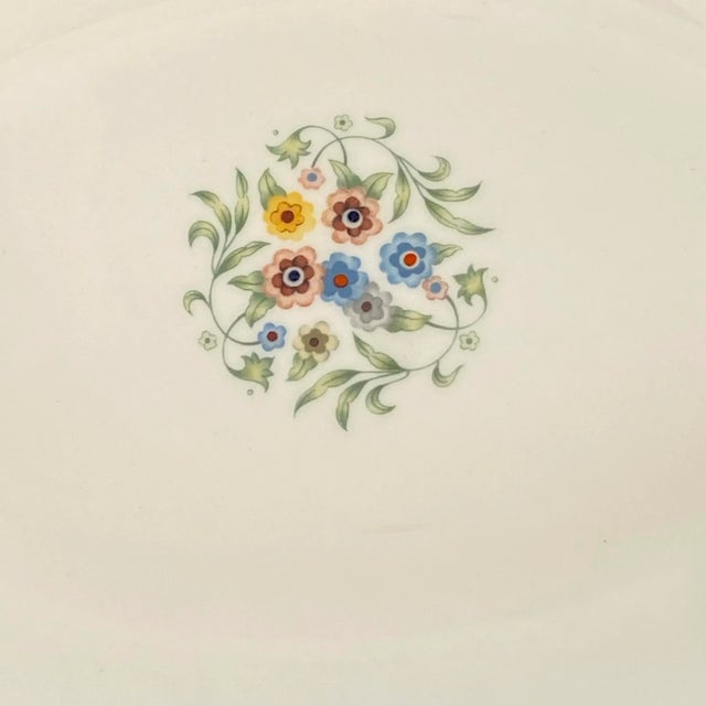 Metal Vintage Wedgwood Agincourt Green Bone China Oval Vegetable Serving Bowl For Sale - Image 7 of 8