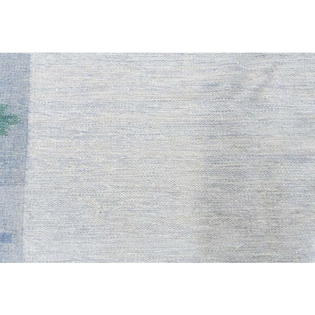 Light Gray Doris Leslie Blau Mid-Century Swedish Geometric Light Gray Flatweave Wool Rug For Sale - Image 8 of 9