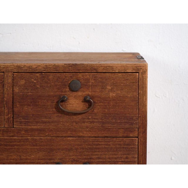 Wood Antique Japanese Tansu Base Cabinet For Sale - Image 7 of 11