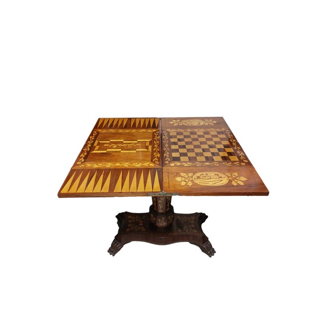 Inlaid Chessboard and Backgammon Table, Early 20th Century For Sale - Image 4 of 4