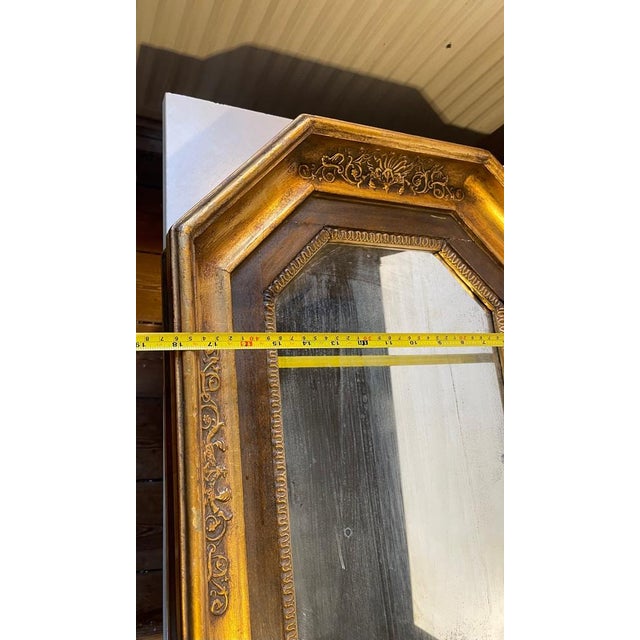 19th Century Scandinavian Octagonal Wall Mirror in Gilded Wood For Sale - Image 11 of 15