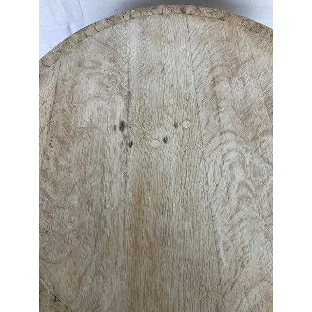 Wood Antique Bleached Carved Oak Side Table With Hoof Feet 19th Century For Sale - Image 7 of 13