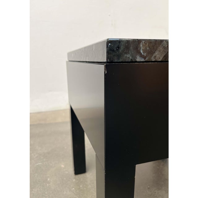 Black Vintage German Table with Drawer and Granite Tabletop from Interlübke, 1980s For Sale - Image 8 of 18