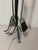 Here we have a really beautiful chromed steel and ebonized wood fireplace tool set. The condition is excellent, rarely...