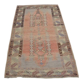 Antique Muted Orange Oushak Rug For Sale