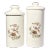 1960s Pair of Ceramic Asian Floral & Bird Large Kitchen Pantry Canisters For Sale
